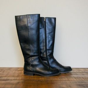 Franco Satro Black Leather Riding Boots